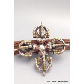 Double dorje tibétain deux tons cuivre bronze - Dordjé, double dorjé (sans cloche)