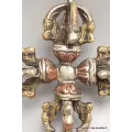 Double dorje tibétain deux tons cuivre bronze - Dordjé, double dorjé (sans cloche)