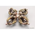 Double dorje tibétain deux tons cuivre bronze - Dordjé, double dorjé (sans cloche)