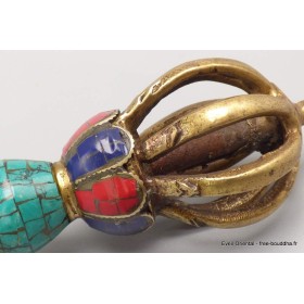 Dorjé vajra tibétain 8 branches 17 cm Cloches et dorjé tibétains DP20