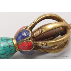 Dorjé tibétain vajra 8 branches 17 cm - Dordjé, double dorjé (sans cloche)