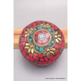 Boîte à bijoux népalaise sertie de pierres - Boîte à Bijoux tibétaine
