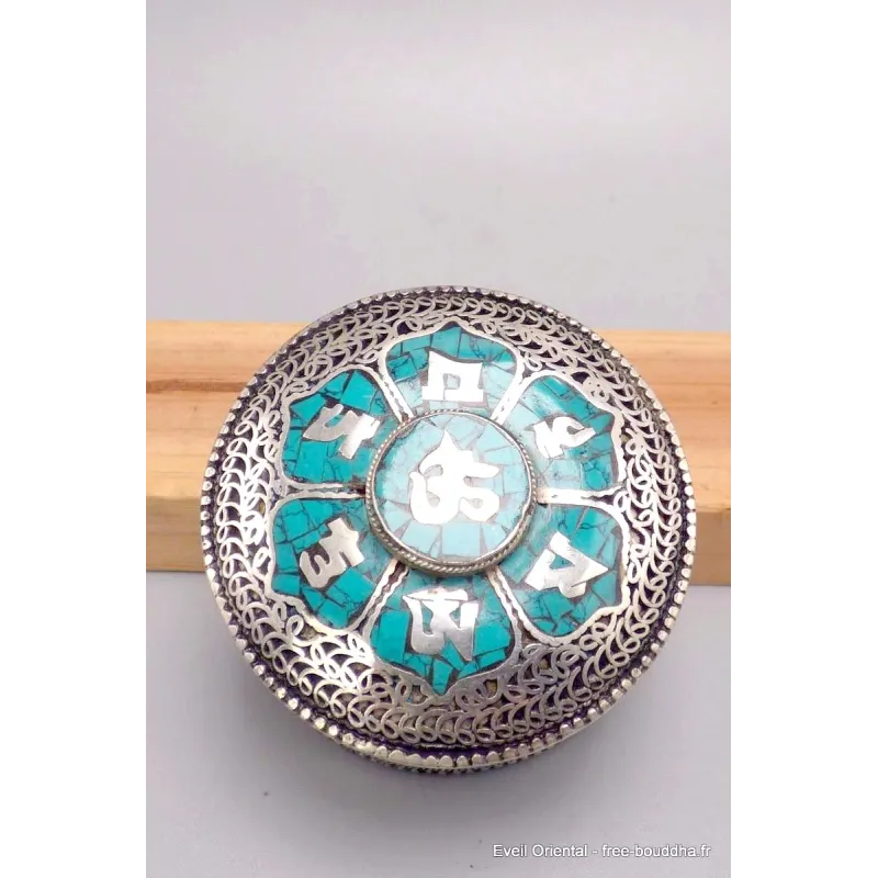 Boîte à bijoux bouddhiste Om et Mantra - Boîte à Bijoux tibétaine