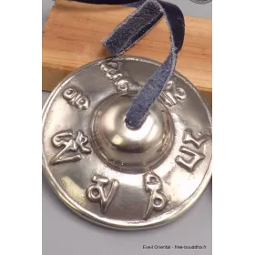 Tingshas tibétaines Mantra de Chenrezi 6,7 cm - Objets rituels bouddhistes