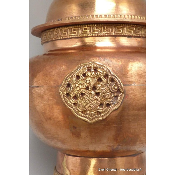 Bol à riz bouddhiste pour offrandes en cuivre 17 cm Bols d'offrandes bouddhistes BAR10