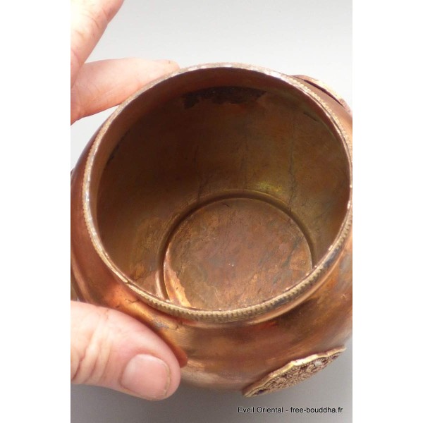 Bol à riz bouddhiste pour offrandes en cuivre 17 cm Bols d'offrandes bouddhistes BAR10