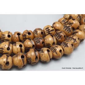 Mala tibétain tête de mort authentique – 108 perles de méditation
