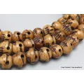 Mala tibétain 108 perles brunes tête de mort impermanence - Mala tibétain 108 perles