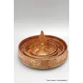 Plateau + anneaux mandala des 6 perfections 18 cm - Cuivre - Bols d'offrandes bouddhistes