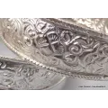 Plateau + anneaux mandala plaqué argent 18 cm - Bols d'offrandes bouddhistes