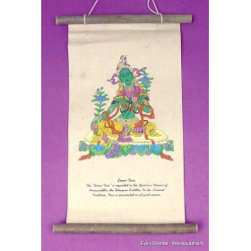 Support de méditation petite tenture Tara Verte Tentures tibétaines Bouddha SM1