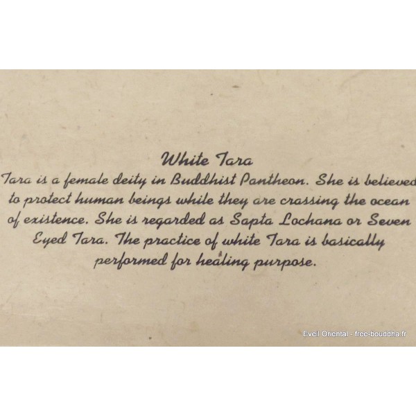 Tenture tibétaine lokta Tara Blanche Tentures tibétaines Bouddha SM3