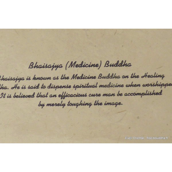 Tenture tibétaine lokta Bouddha de médecine Tentures tibétaines Bouddha SM4