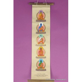 Tenture tibétaine lokta Pancha Bouddhas Tentures tibétaines Bouddha SM5