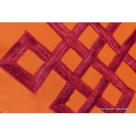 Housse de coussin Noeud sans fin couleur safran Housse de coussin bouddhiste HCM3