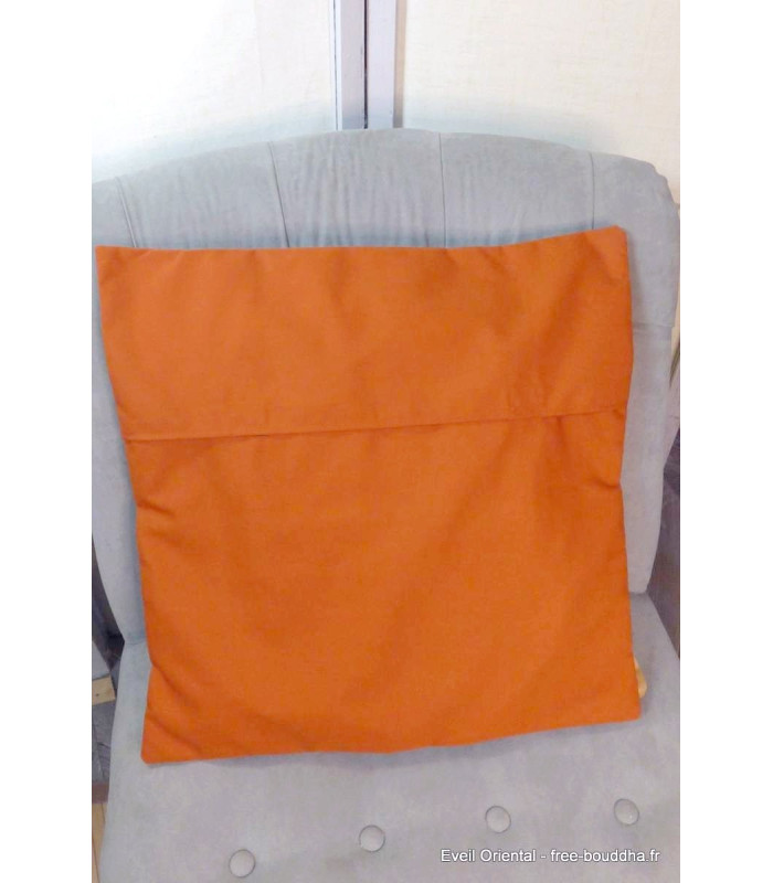 Housse de coussin double dordjé couleur safran Housse de coussin bouddhiste HCM4