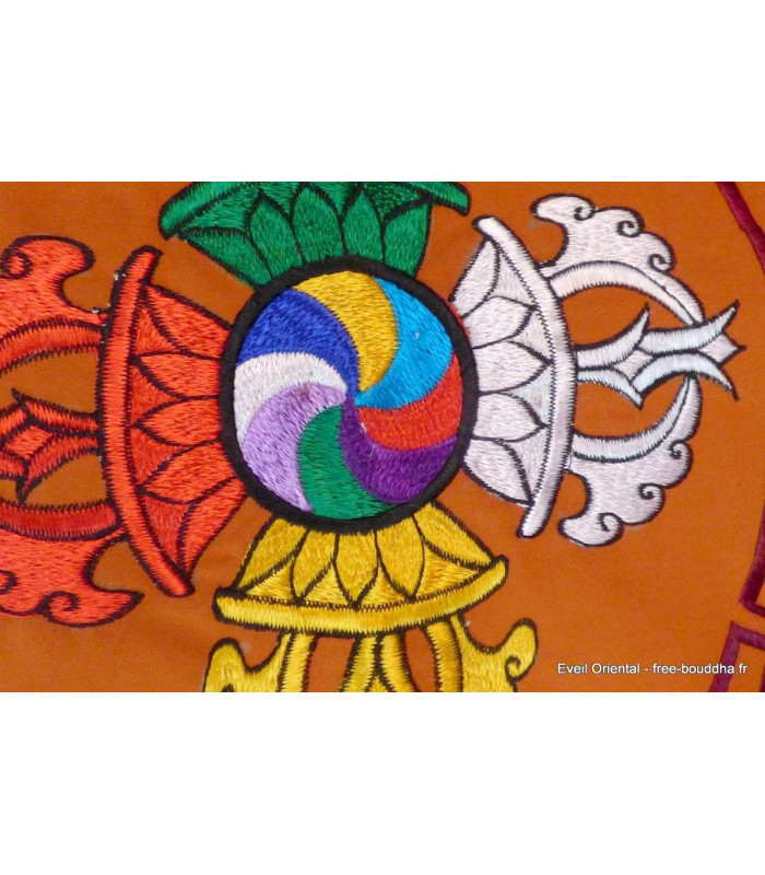 Housse de coussin double dordjé couleur safran Housse de coussin bouddhiste HCM4