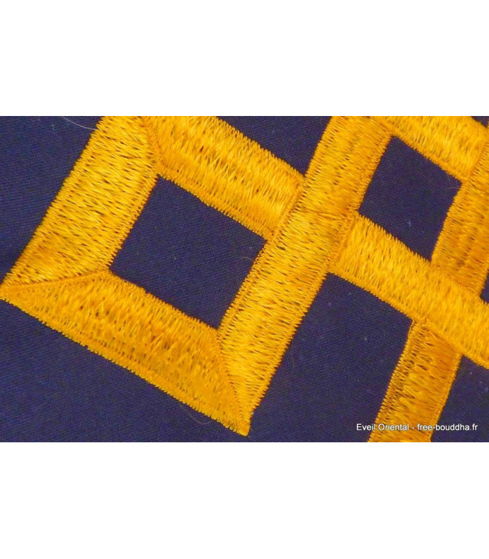 Housse de coussin Noeud sans fin couleur bleu nuit Housse de coussin bouddhiste HCM6