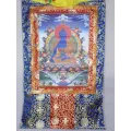 Grand Thangka tibétain Bouddha de Médecine 105 cm - Thangkas tibétains