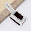 Pendentif Spinelle noire facettée rectangulaire Pendentifs pierres naturelles BK13/105