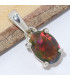 Pendentif Opale noire du Chili dominante rouge Pendentifs pierres naturelles CWA121.1