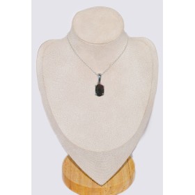 Pendentif Opale noire du Chili dominante rouge Pendentifs pierres naturelles CWA121.1