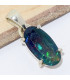Rare Pendentif Opale noire du Chili dominante bleue Pendentifs pierres naturelles CWA121.2