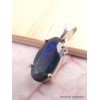 Rare Pendentif Opale noire du Chili dominante bleue Pendentifs pierres naturelles CWA121.2