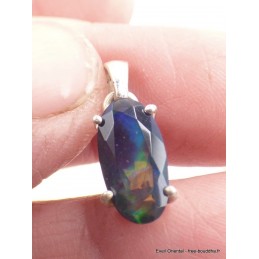 Rare Pendentif Opale noire du Chili dominante bleue Bijoux en Opale Noire CWA121.2