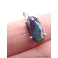 Rare Pendentif Opale noire du Chili dominante bleue Pendentifs pierres naturelles CWA121.2