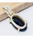 Rare Pendentif Opale noire du Chili bleue rouge Pendentifs pierres naturelles CWA121.3