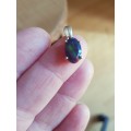 Rare Pendentif Opale noire du Chili bleue rouge Pendentifs pierres naturelles CWA121.3