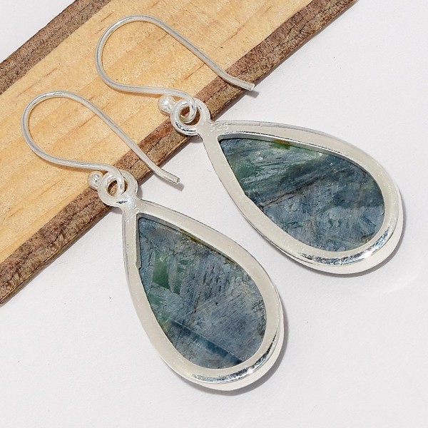 Boucles d'oreilles Cyanite Mermaid forme goutte Bijoux en Cyanite Mermaid Sirène CWA122