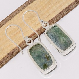 Boucles d'oreilles Cyanite Mermaid rectangulaires Bijoux en Cyanite Mermaid Sirène CWA122.1