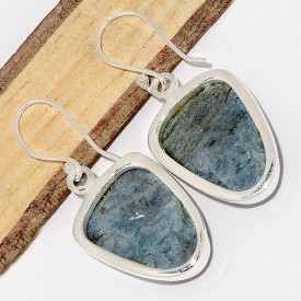 Boucles d'oreilles Cyanite Mermaid semi-ovales Bijoux en Cyanite Mermaid Sirène CWA122.2