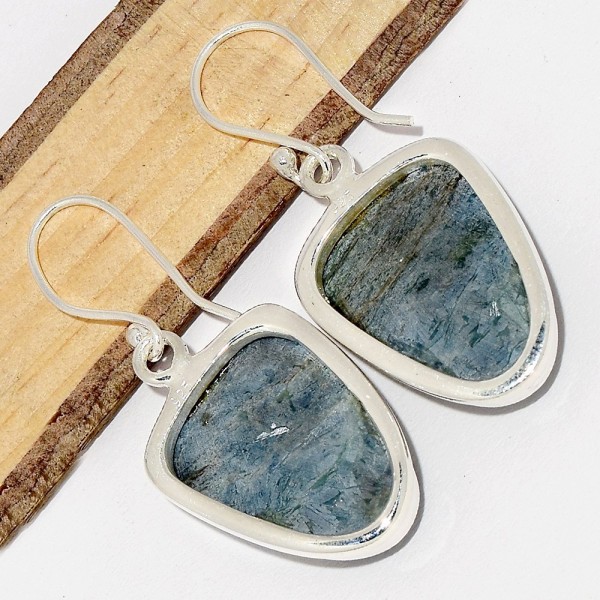 Boucles d'oreilles Cyanite Mermaid semi-ovales Bijoux en Cyanite Mermaid Sirène CWA122.2