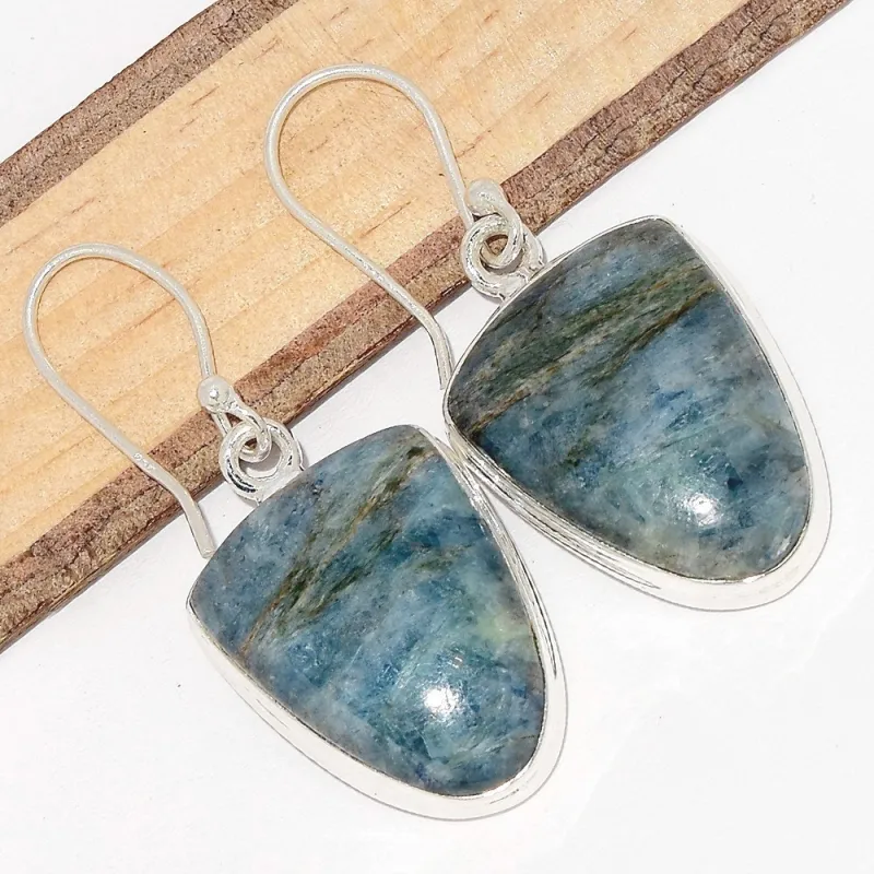 Boucles d'oreilles Cyanite Mermaid semi-ovales - Bijoux en Cyanite Mermaid Sirène