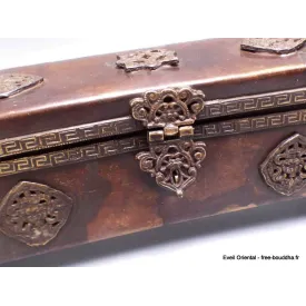 Porte encens tibétain ancien cuivre 30 cm - Porte-encens tibétains