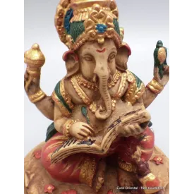 Statuette bouddhiste Sri Ganesh enseignant 12 cm - Statuettes bouddhistes tibétaines artisanales