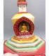 Grand Stupa tibétain en bois peint à la main 36 cm Statuettes Bouddhistes STU11