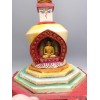 Grand Stupa tibétain en bois peint à la main 36 cm Statuettes Bouddhistes STU11