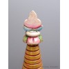 Grand Stupa tibétain en bois peint à la main 36 cm Statuettes Bouddhistes STU11