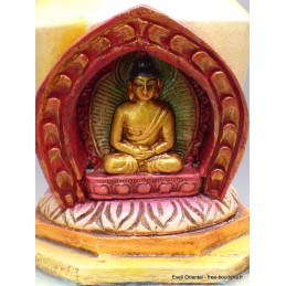 Grand Stupa tibétain en bois peint à la main 36 cm Artisanat tibétain bouddhiste STU11