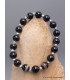 Bracelet Agate noire perles argentées Bracelet baroque en Pierre AGA10