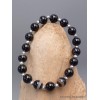 Bracelet Agate noire perles argentées Bracelet baroque en Pierre AGA10