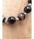 Bracelet Agate noire perles argentées Bracelet baroque en Pierre AGA10