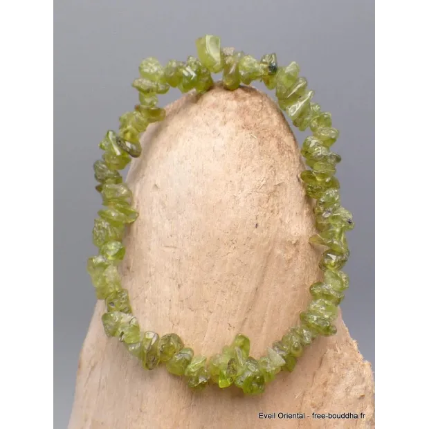 Bracelet perles chips PERIDOT - Bracelet baroque en Pierre Naturelle