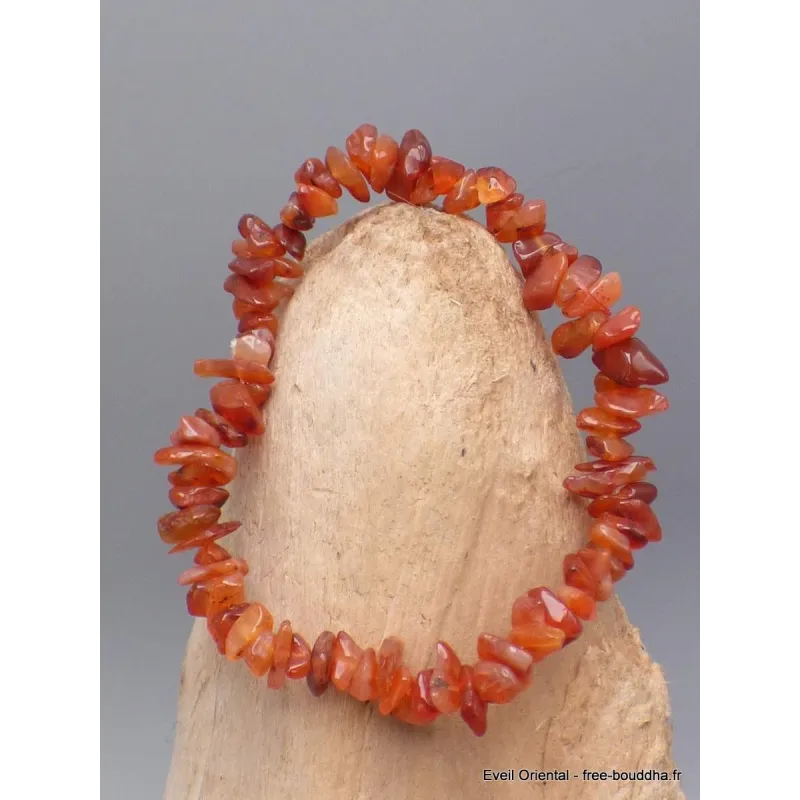 Bracelet perles chips CORNALINE - Bracelet baroque en Pierre Naturelle