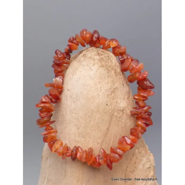 Bracelet perles chips CORNALINE - Bracelet baroque en Pierre Naturelle