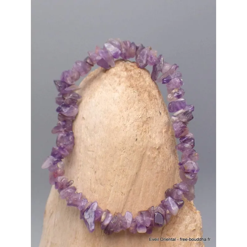 Bracelet perles chips AMETHYSTE - Bracelet baroque en Pierre Naturelle